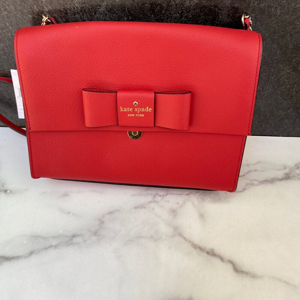 Kate Spade Robinson Street Zambia Leather Red Carpet Crossbody Bag NEW - Picture 4 of 12